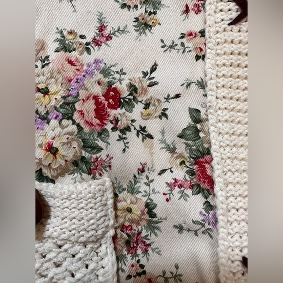 Anthropologie HWR Monogram Floral Front Knit Cardigan - Picture 9 of 13